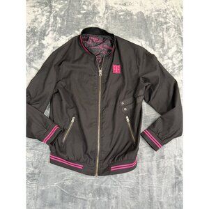 T-Mobile Branded Black  Jacket With Pink Accents & Zippered Pockets Size L Unise
